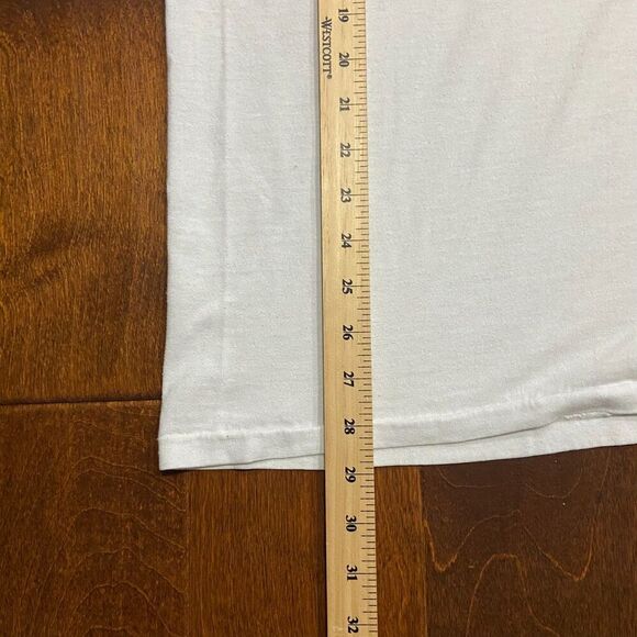 Oneita Vintage 90s Single Stitch Hollywood LA White Travel T-Shirt Mens XL - Picture 8 of 8